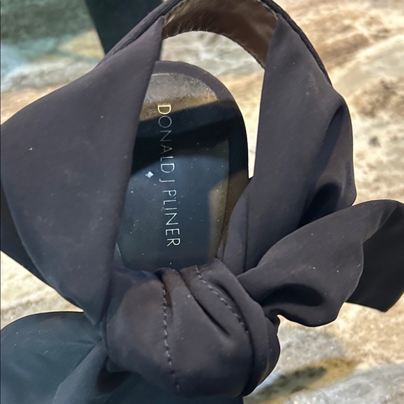 Donald J. Pliner Shoes - Donald J. Pliner navy Bow tie at ankle wedges